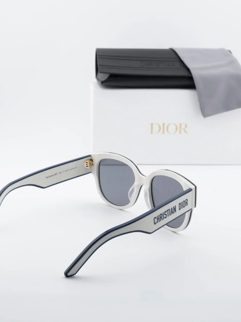 Dior DIORPACIFIC B2F 95A8 Square Sunglasses – White/Blue Green / Silver $310 $54